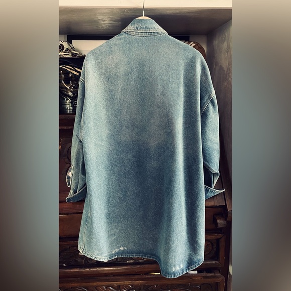 Oversized organic denim shirt - Picture 2 of 6